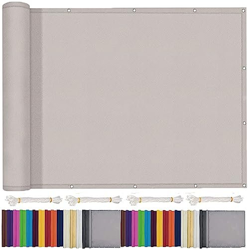 Sunscreen Awning Canopy 1 x 2.2 m(3.28 x 7.22ft) Waterproof PES Polyester Sunscreen Awnings Hot Tub Shelter with Colors Sizes Optional,Ropes for Patio Party Backyard Outdoor, Light Grey