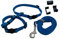 4 in 1 Katzengeschirr - Katzengeschirr für Tracker/Spaziergänge, Halsband mit/ohne Sicherheitsverschluss (Blau, S (2-3kg))