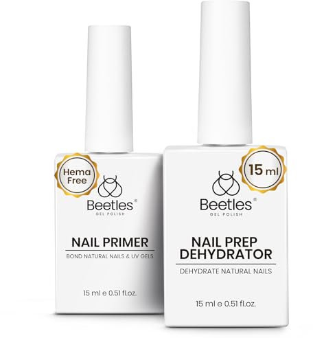 Beetles Nail Prep Dehydrator und Primer, 15 ml säurefrei natürlicher Nail Prep Dehydrator und Bond Primer für Acrylnägel Maniküre Salons Geschenkset für Frauen