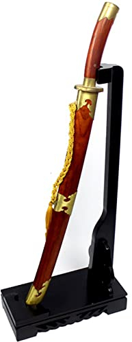 Schwertständer, Katana-Ständer, Schwertständer, Boden, mehrschichtiger Schwertständer, bodenstehender Schwerthalter, vertikaler Ständer, klassischer hohler Waffenständer aus Holz, Angelrute, Lichtrohr