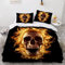 MEVASA Bettwäsche 200x200 Teenager Jugendliche Skelett Bettbezug Set 3D Druck Gothic Totenkopf Bettwäsche 3-TLG Mikrofaser Bettbezüge mit 2 Kissenbezug 80 x80 cm