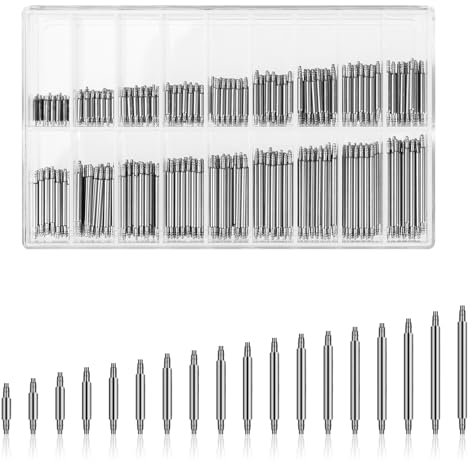 Mozeat Lens 360 PCS Watch Band Spring Bars Set, 6mm - 23mm Professional Stainless Steel Watch Band Pins Assortment Watch Strap Link Pins Replacement Kit for Watchmaker Repair Tool (1.5mm Diameters)