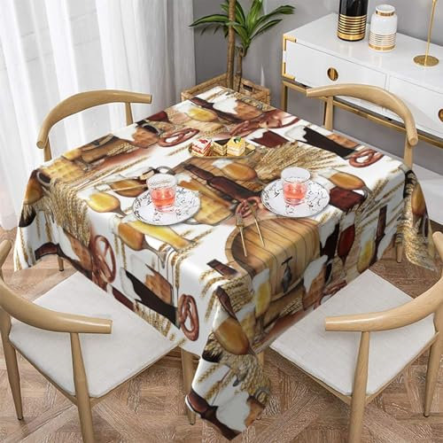 Tischdecken, 152 cm, waschbare Tischdecke, Tischdecken für Küche, Esszimmer, Party,Bier- und Weinfass