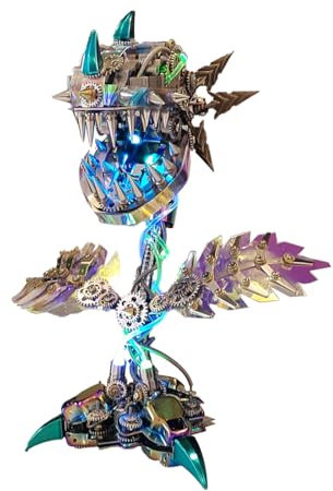 ToyGhillied 3D Metall Puzzle Modellbausatz, 770+ Teile Mechanischer Punk - Piranha Pflanzen Blumen Modell Puzzle Set, Kreative Weihnachts/Geburtstagsgeschenk für Erwachsene