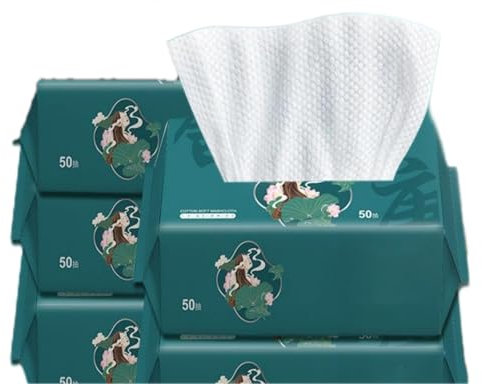 Lot de 6 serviettes jetables pour le visage 20 x 20 lingettes sèches 100 % coton, serviette de beauté naturelle et biodégradable, lingettes humides et sèches, idéales pour tout type de peau (20 x 20