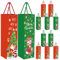 POPOYU 12Pcs Christmas Bottle Gift Bags,Christmas Wine Kraft Paper&Bags Champagne GiftBags,Xmas Wine&Bottle Bag with Handles Xmas Bottle Carrier Bag for Hostess&Gifts,Wine,Whiskey,Spirits