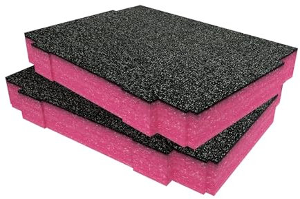 Shadow Foam Einsatz-Set, kompatibel mit Makpac-Modularsystemen, Schneid- und Abziehschaum für Werkzeugkasten-Organisation (Rosa, 50 mm)