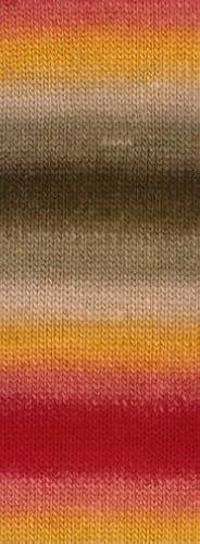 Lana Grossa Colorato Aktion 07 - Hellrot/Gelb/Beige/Khaki/Umbra/Tomatenrot