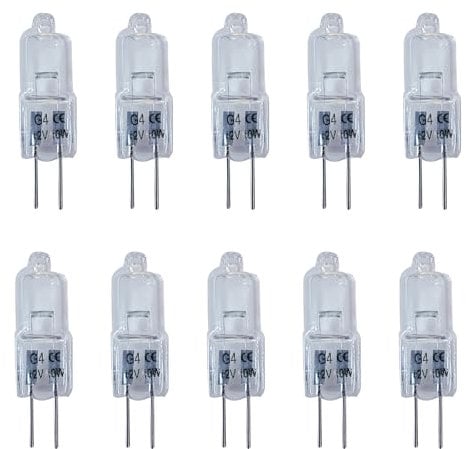 G4 20W Halogen Light Bulbs Dimmable 12V, 2700K Warm White, 280LM, 2 Pin G4 Clear Capsule Bulb for Extractor Hood Bulb, Cabinet, Ceiling Light, 12 Pack