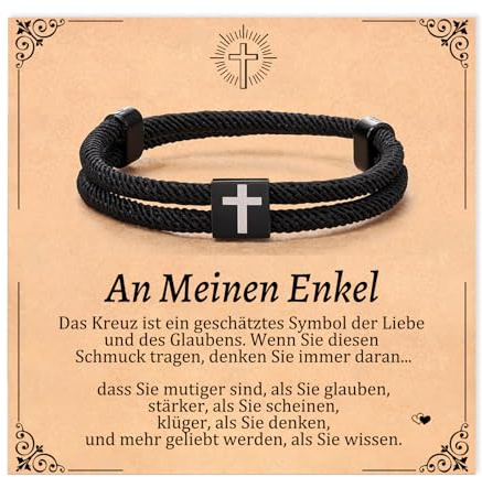 Kreuz Armband für Jungs Mädchen, Jesus Cross Schmuck Geschenke Konfirmation | Christian Motivationsgeschenke Armband Christliche Taufe Geburtstagsgeschenke für Teenager Sohn Enkel Erstkommunion Ostern