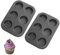 FUZVOL 2 PCS Muffin Trays,Carbon Steel Yorkshire Pudding Tray Muffin Pan Cupcake Tray,6 Cup Round Baking Mould for Cupcake,Yorkshire Pudding,Muffin&Meat Pie