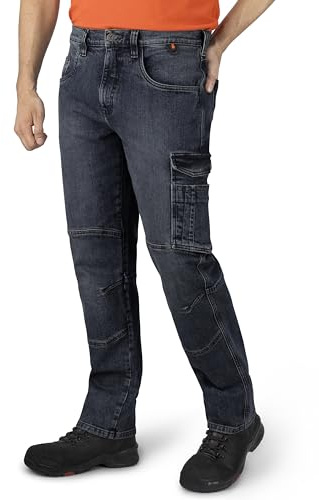 HERO BY JOHN MEDOOX Calgary Denim Basic Workwear Herren Arbeits-cargojeans Regular Fit Denim/Jeans clean wash konisches Bein lang
