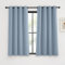KGORGE Kurz Vorhang Hellblau 145 x 140 cm(HxB) Verdunkelungsvorhang Kinderzimmer Blickdichte Vorhänge Lichtundurchlässig Modern Thermovorhang Hitzeschutz mit Ösen Fenstergardinen, Spa-Blau