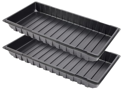 Garronda Anzucht Schale Pflanzschale Gewächshaus Anzuchtplatte Anzuchtschale Keimschale, Ideal für Pflanzen, Anzuchten, Garten GD-0065 (60x30 cm; Schwarz; 2 Stück)