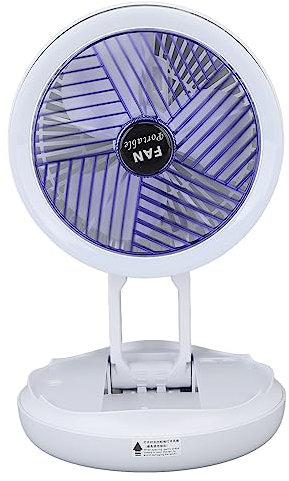 SUPYINI Ventilador USB de escritorio plegable con LED, motor sin cobre, bajo ruido y batería de larga duración para residencias de oficina para escuelas en casa, colgar en la pared, escritorio