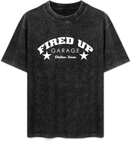 Fired Up Garage Men's T-Shirt Unisex White Tee Clothing S