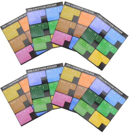 SHINEOFI 8 Kalender-Registerkartenaufkleber: Aufkleber Für Die Indexregisterkarten Des Monatskalenders 2026 – Selbstklebende Planeraufkleber Für Diy-Tagebücher Notizbücher Sammelalben