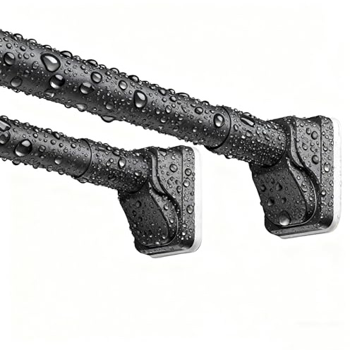 Heavy Duty Tension Rod - 70-490cm Extendable Shower Curtain Pole, Supports 300kg Multi-Purpose for Drying Hanging Bathroom Kitchen(Black,3.0m)