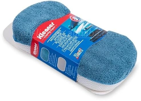 Car Cleaning Sponge Dual Side Microfibre Mesh Pad Window Glass Washing