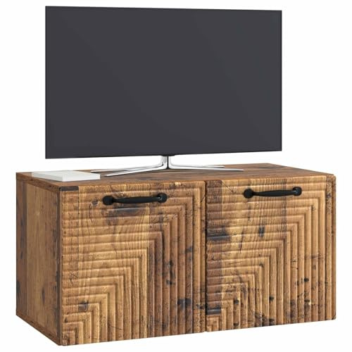 vidaXL Wandmontierter TV-Schrank Altholz 59,5 x 31 x 30 cm, Wohnzimmer, moderner rechteckiger Stauraum, wandmontierte Medienkonsole, platzsparendes Möbel für Dein Zuhause
