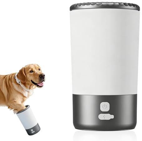 BORDEAG Pfotenreiniger für Hunde, Automatische Hundepfoten Reiniger, Tragbare Hunde Pfotenreiniger für Haustier Massage Pflege Schmutzige Klauen, Perfekte Reinigung