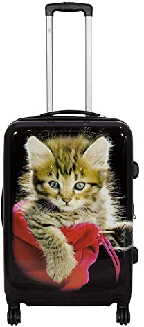 Bowatex 35 Li Bunter Katze Bordgepäck Trolley Motivkoffer Rollen Reisetrolley