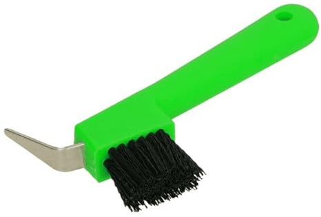 Shires EZI-GROOM Hoof Pick/Brush Lime Green