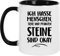 EZYshirt® Ich hasse Menschen Tiere und Pflanzen Steine sind Ok Kaffeetasse Kaffeebecher