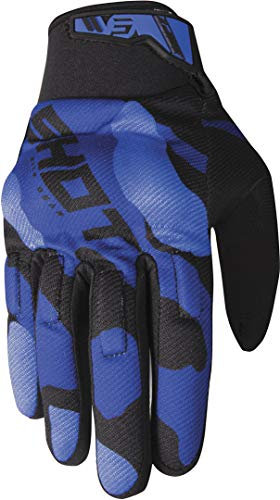 SHOT Drift Camo Motocross-Handschuhe (Blau, 8)