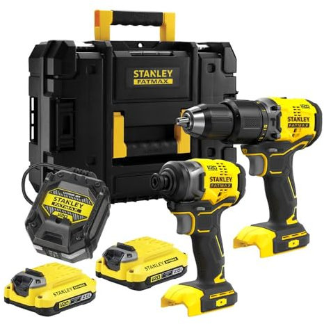 COMBO V20: Taladro Percutor BRUSHLESS + Atornillador de Impacto BRUSHLESS + Maletín TSTAK SFMCK461D2T-QW