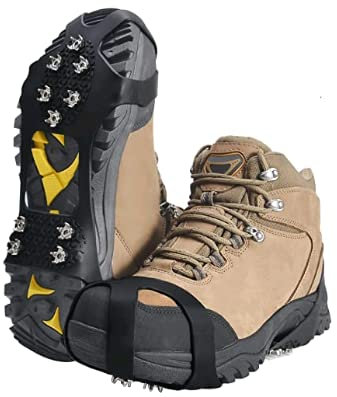 takyu Spikes für Schuhe Winter, Schuhgrödel und Steigeisen für Bergschuhe Edelstahl Schuhkrallen, Schuhspikes für Winter Walking Wandern Bergsteigen Grödel Spikes Schuhe (L:41-45CM)