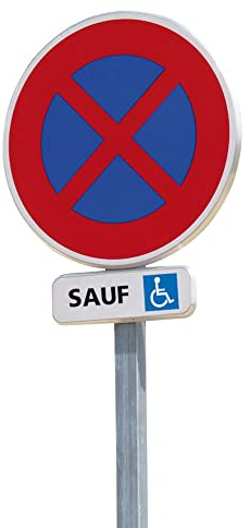 Signalétique.biz - Kit Stationnement Handicapé PMR - Panneau + Panonceau + Poteau + Fixation