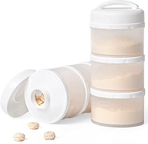 Termichy Boîte Doseuse à Poudre de Lait empilable, Paquet de 2 (blanc)