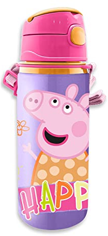 HOVUK 2PCs Sequin Glitter Water Bottles with Straw 500ml - Double Layer Drinking Bottles for Outdoor Indoor, Girls Sports Bottles for School Kids - (Rosegold & Silver)