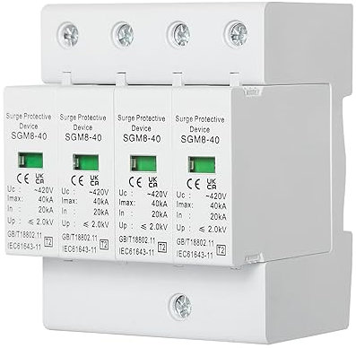 Ailao Parafoudre Triphasé 220v 4P 40KA House Surge Din Rail Protecteur basse tension Parafoudre pour protection contre le tonnerre.