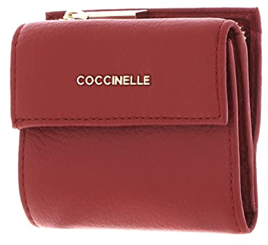 Coccinelle Metallic Soft Mini Wallet Grainy Leather Acero
