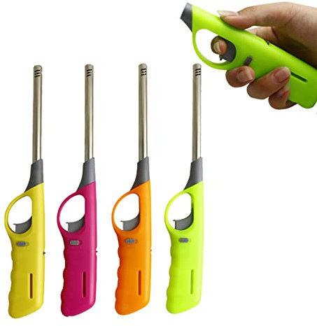 URPIZY 3Pcs Encendedor de Cocina - 27 cm Encendedores Eléctricos Llenos de Gas y Recargables - Encendedor de Cocina para Horno, Cocina de Gas, Velas largas, Camping, Barbacoa, Paquete