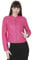 VERO MODA Chaqueta de piel sintética básica con cuello coreano y bolsillos con botones a la vista. Rosa Fucsia
