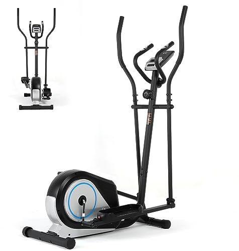 ISE Magnetischer Ellipsentrainer, Crosstrainer für Zuhause mit 8 Widerstandsstufen, LCD-Bildschirm, Einteilige elektrolytische Kurbel, Magnetisches Schwungrad