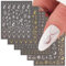 6 Sheets Nail Stickers Self Adhesive Nail Art Stickers Star Moon Sun Gold Silver Foil Nail Decals for Women Christmas Nail Art Accessories