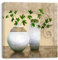 Piy Painting Leinwandbilder - Grüne Pflanzen in Vase - Bilder Kunstdrücke auf Leinwand Wand Dekoration Design Wohnzimmer Wandbild mit Innenrahmen für Büro Home Deko 1 Paneel 30x30cm