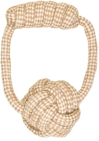 La Cordeline Hundespielzeug, Seil aus Baumwolle, Hanf, natürlich, interaktives Spielzeug für Hunde, Welpen, Ball mit Griff, 15 cm