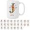Bee Ingenious Tazas personalizadas con nombre e inicial J: Tazas de cafe A-Z de ceramica Tazas de desayuno con letra Taza XL 443ml Tazas originales para regalar Tazas de te A-Z (J)