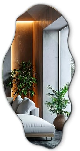 Tulup Spiegel 50x100 cm Großes Modernes Unregelmäßiges Organisches Asymmetrisches Fleck für Badezimmer Wohnzimmer Vertikal