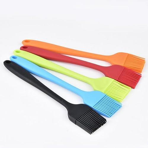 5Pcs Pincel Silicona Cocina,Pincel Silicona Aceite,Pincel Cocina,Pincel Cocina Silicona,Brocha Cocina,Pincel de Cocina,Resistentes Al Calor,para Pasteles,Cocinar,Hornear,30cm.1