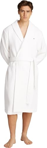 TOMMY HILFIGER Herren-Bademantel, Weiß (Th Optic White), XL