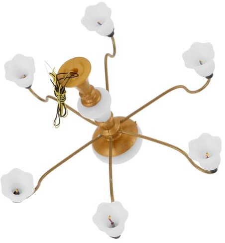 Milisten Miniatur Deckenlampe Für Antike Hängelampe Mit Köpfen Warmlicht Für Miniatur Wohnräume Puppenzubehör Und Kreative Dekoration