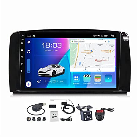 ZGYBDH Android 11 Car-Play Android Auto Radio estéreo para automóvil compatible con Me-rcedes Be-nz R-Class W251 R280 2005-2017, pantalla táctil de 9 pulgadas con navegador GPS para automóvil FM AM S