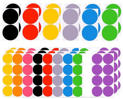 264 Stück Klebepunkte Bunt, 50mm 100mm Runde Punktaufkleber Groß Bunte Punke Aufkleber Glue Dots Selbstklebende Farbige Punkten Runde Markierungspunkte Für Büro Zuhause Schule Basteln 10 Farben