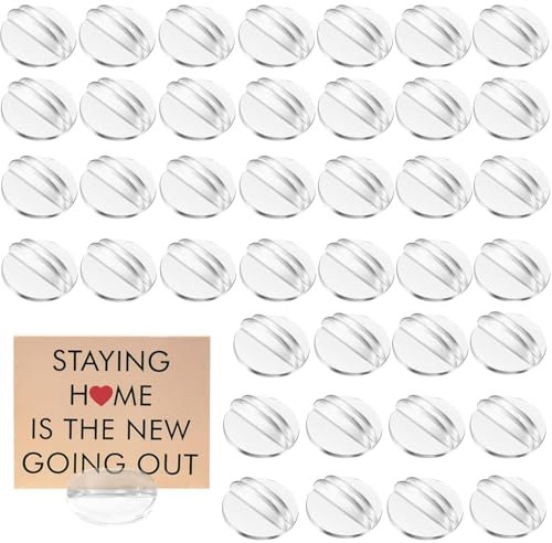 NUWIQ Acryl Spielkartenhalter, 50 Stück Kartenständer Acryl, Kartenständer, Fotoständer, Kunststoff Tischkartenhalter, für Fotos Memos Menüs, Transparent